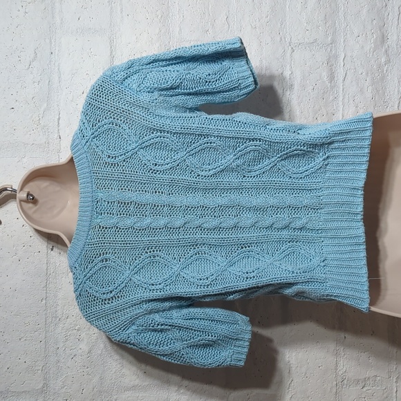 Vintage 80's Cropped Cable Knit Sweater - Picture 4 of 6